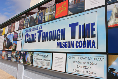 Photo of Crime through Time museum signage
