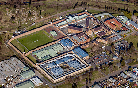 Aerial view of Goulburn Correctional Complex, including the High Risk Management Correctional Centre.